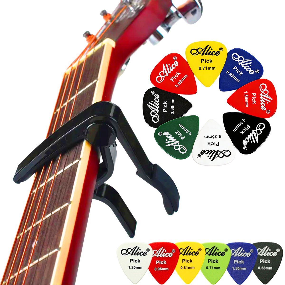 Acoustic Guitar Dreadnought - Black Alloy Quick Change Guitar Capo