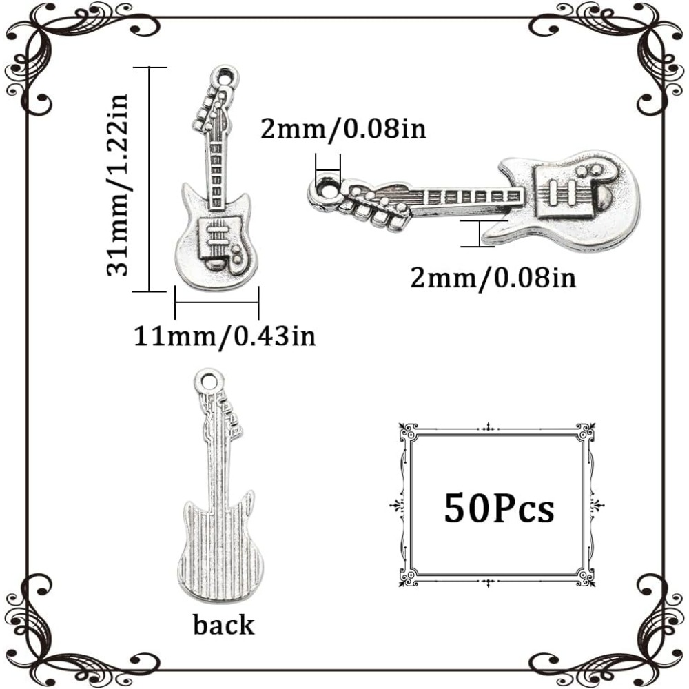 1 Box 50Pcs Vintage Guitar Cha - Musical Instrument Box ulasan dan harga
