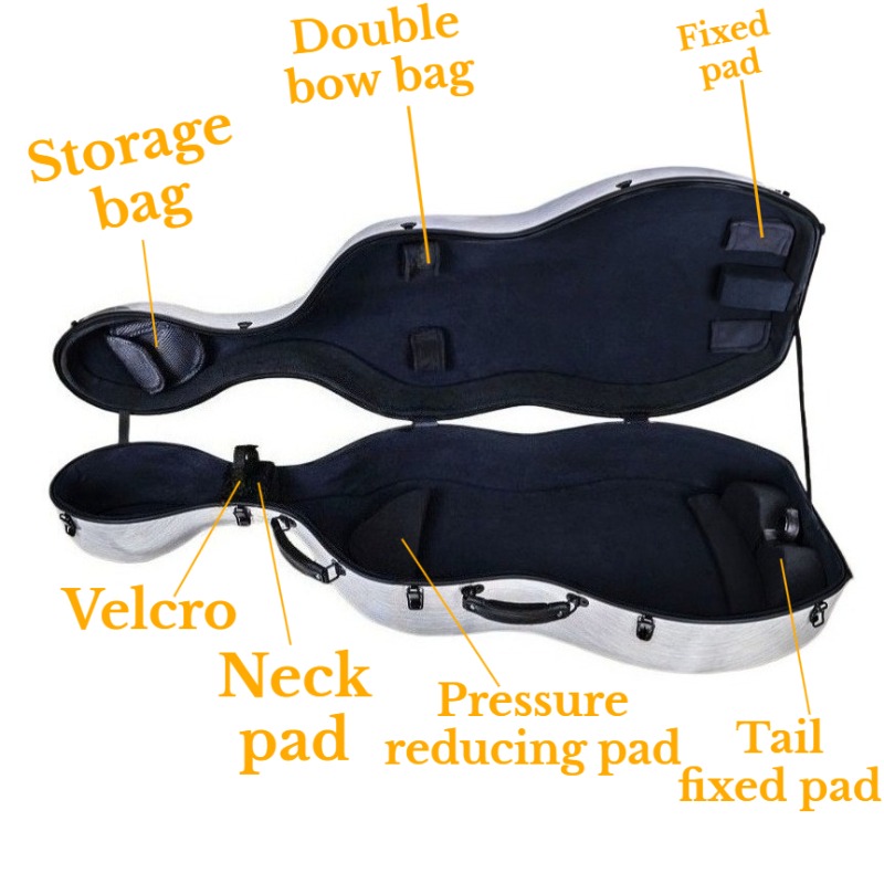 4/4 Carbon Fiber Cello Case Sc - Musical Instrument Box ulasan dan harga